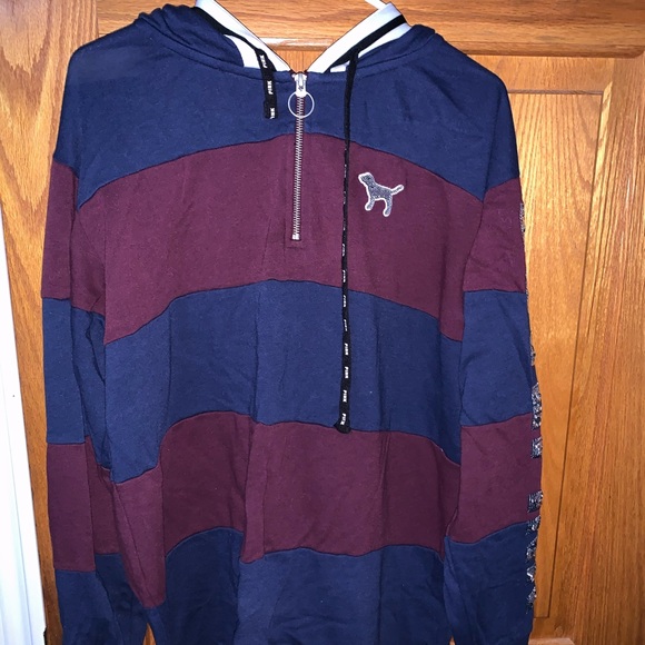 Victoria’s Secret Pink Rugby style hoodie - Picture 2 of 2